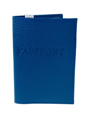 Кожаная обложка для паспорта, цвет синий