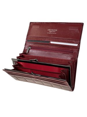 Женский кошелек-портмоне из натуральной кожи, цвет бордо