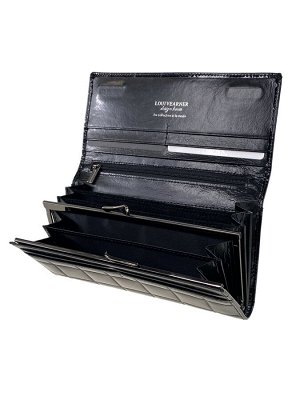 Женский кошелек-портмоне из натуральной кожи, цвет черный