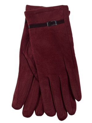 Женские перчатки из велюра, цвет бордовый