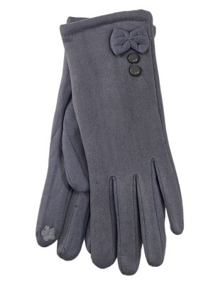 Женские перчатки из велюра, цвет светло серый