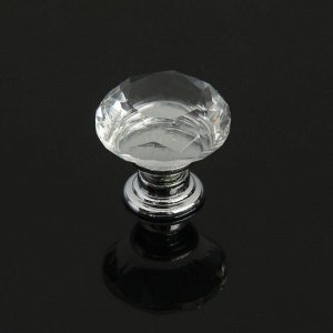 Ручка кнопка CAPPIO, "Алмаз", стеклянная, d=25 мм