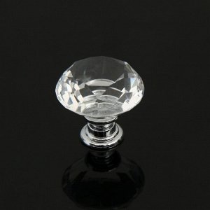 Ручка кнопка CAPPIO, "Алмаз", стеклянная, d=30 мм