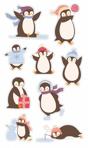 Декоративные виниловые наклейки 30х50 Пингвины