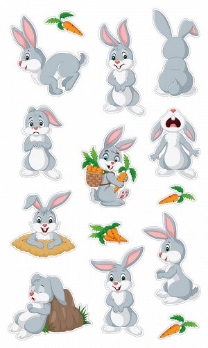 Декоративные наклейки 30х50 Кролики