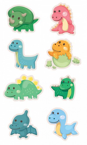 Декоративные наклейки 30х50 Динозавры