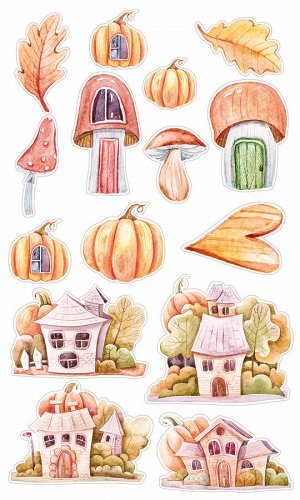 Декоративные наклейки  30х50 Осенние домики