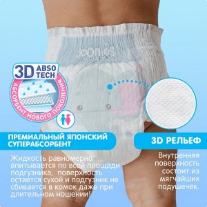 JOONIES Premium Soft Подгузники, размер S (3-6 кг), 64 шт.