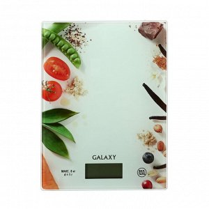 Весы кухонные Galaxy GL 2809, электронные, до 8 кг, рисунок "Специи"