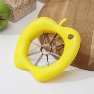 Нож для фруктовой нарезки Доляна «Яблочко», d=14 см, цвет жёлтый