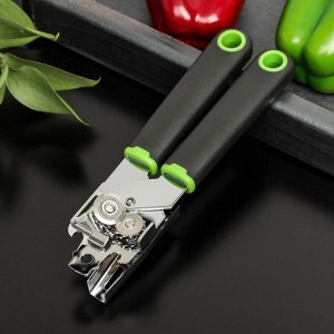 Нож консервный Доляна Lime, 20x5 см, цвет чёрно-зелёный