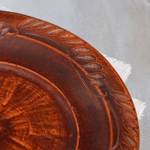 Тарелка "Резная", красная глина, 20 см