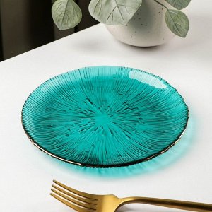 Тарелка «Фейерверк», d=15,5 см, цвет изумрудный