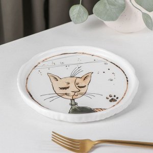 Тарелка десертная «Коты-аристократы», d=18,5 см