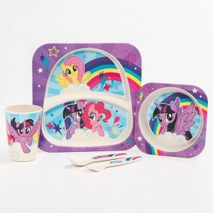 Набор детской бамбуковой посуды, 5 предметов "Пони", My Little Pony