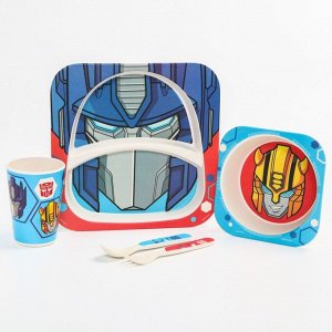 Hasbro Набор детской бамбуковой посуды, 5 предметов, Трансформеры
