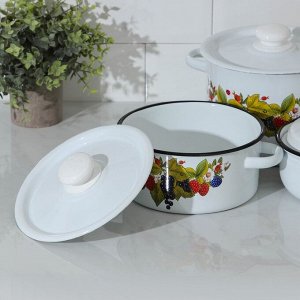 Набор посуды «Ягодный чай», 3 предмета: кастрюли 2 л, 3,5 л; ковш 1,5 л, индукция