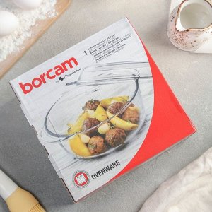 Кастрюля с крышкой для запекания Borcam, 1,5 л, круглая