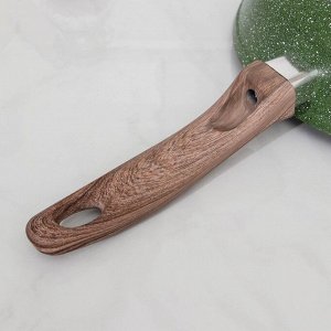 Сковорода Доляна «Форест», d=26 см, пластиковая ручка, антипригарное покрытие, цвет зелёный