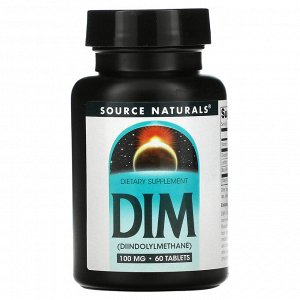 Source Naturals, DIM (дииндолилметан), 100 мг, 60 таблеток