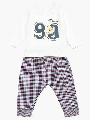 Комплект для мальчика: лонгслив, штанишки и болоньевый жилет на синтепоне