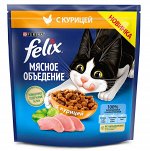 Felix® Сухой корм Мясное объедение® для взрослых кошек, с курицей, пакет, 1,3 кг