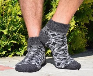 Мужские шерстяные укороченные носки, размер 43-44