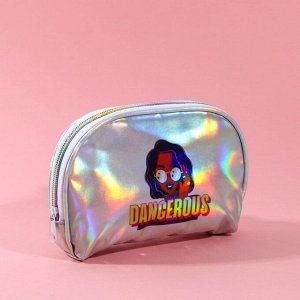 Kocмeтичka-трaпeция DANGEROUS, гoлoгрaфичeckий PVC, 20 х 13 cм