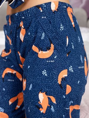 Пижама с коротким рукавом "Лисичка" синий