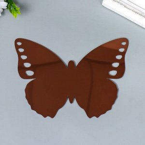 Наклейка интерьерная зеркальная "Бабочка ажурная" шоколад 21х15 см 7304936