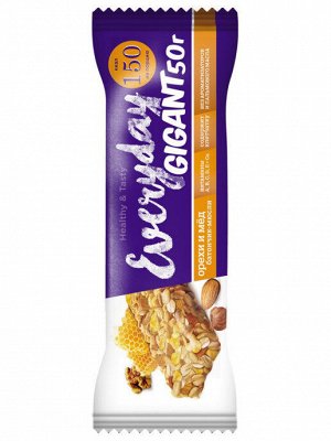 Батончик EVERYDAY GRANOLA  мюсли орех/мёд 50г, (1шб x 24ш1)(1 уп х 4 шб)(#6) (шк 5575/5605) Россия