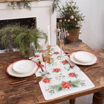 Дорожка на стол &quot;Этель&quot; Christmas red flowers 30х70 см, 100% хл, саржа 190 гр/м2