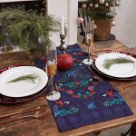 Дорожка на стол &quot;Этель&quot; New Year&#039;s botany 30х70 см, 100% хл, саржа 190 гр/м2