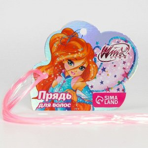 Прядь для волос блестящая бело-розовая "Блум", WINX
