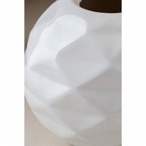 Ваза керамическая "Шар оригами", настольная, глянец, белая, 16 см