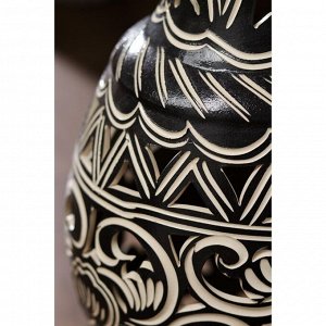 Ваза керамическая "Юлия", напольная, сквозная резка, чёрная, 63 см