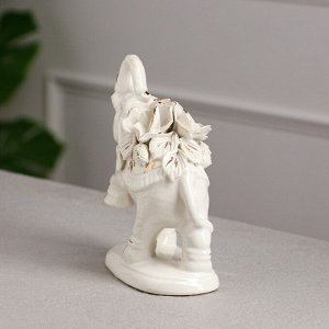 Статуэтка "Слон Индийский", белая, лепка, керамика, 18 см, В АССОРТИМЕНТЕ