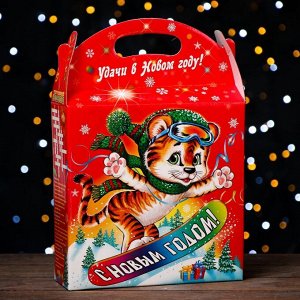 Подарочная коробка "Тигрёнок на сноуборде"