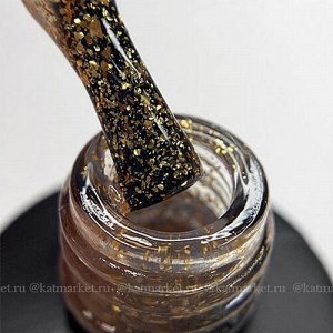 Gold Flake- глянцевый топ с золотыми хлопьями без л/с.