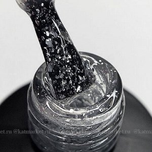 Silver Flake- глянцевый топ с серебряными хлопьями без л/с.