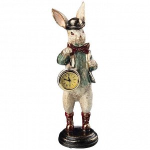 Фигурка с часами "английская коллекция "кролик" 12*10*30 см