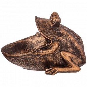 Шкатулка декоративная для мелочей "лягушка" 26*18 см цвет: бронза