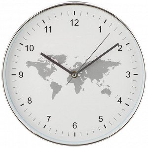 Часы ЧАСЫ НАСТЕННЫЕ КВАРЦЕВЫЕ "WORLD MAP" ДИАМЕТР=30 СМ. ДИАМЕТР ЦИФЕРБЛАТА=29 СМ. ЦВЕТ: БЕЛЫЙ (КОР=6ШТ.) 
Материал: Пластик