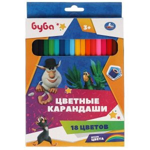 CPH18-62111-BU Цветные карандаши БУБА 18цв, шестигран Умка в кор.20*8наб