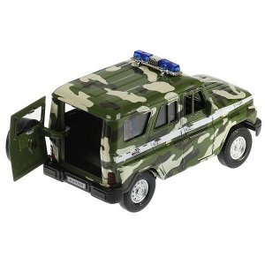 HUNTERLADA4X4-12DB12-MIL Машина металл UAZ HUNTER/LADA 4x4 КАМУФЛЯЖ 12 см,двер,баг,инерц,ассорт. Технопарк уп-12шт в кор.6уп