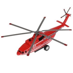 COPTER-20SLFIR-RDWH Модель металл свет-звук ВЕРТОЛЕТ ПОЖАРНЫЙ 20 см, люк, подвиж дет, кор. Технопарк в кор.2*36шт