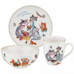 ОБЕДЕННЫЙ НАБОР &quot;ПАЛЬЧИКИ ОБЛИЖЕШЬ&quot; НА 1ПЕР.3 ПР.: 20,5СМ/15СМ/400МЛ (КОР=8НАБ.)