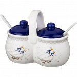 БАНКА ДЛЯ СЫПУЧИХ ПРОДУКТОВ &quot;ЧЕШСКИЙ ГУСЬ&quot; 2*250 МЛ + 2 ЛОЖКИ 15,6*9*12 СМ (КОР=24 ШТ.)