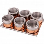 НАБОР ДЛЯ СПЕЦИЙ AGNESS 7 ПР. НА МАГНИТАХ+МЕТАЛ. ПОДСТАВКА 20*13*5 СМ (КОР=24НАБ.)