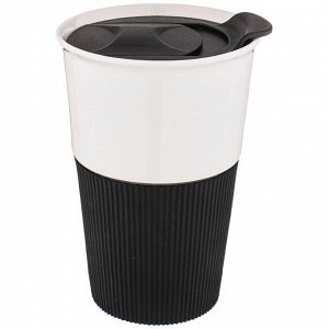 Кружка с пластиковой крышкой "кофемания" 500 мл